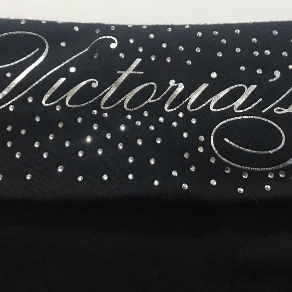 ❤️‍🔥SOLD❤️‍🔥VICTORIA’S SECRET BLING BLACK/SILVER RHINESTONE LEGGINGS-EUC - Picture 4 of 8